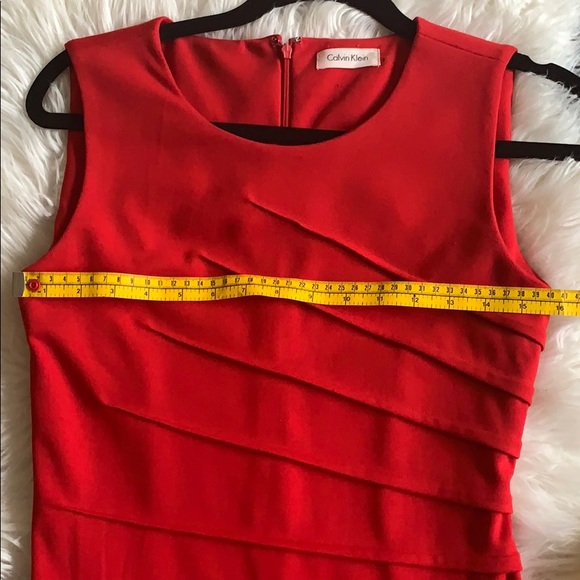 CALVIN KLEIN Body-Con Red Dress,Size 2 - Picture 6 of 8